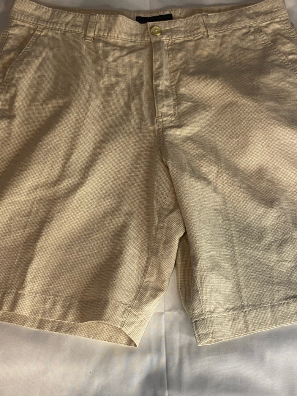 Marc Anthony Cream Flat-Front Men's Shorts
